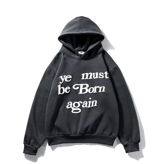 Y2K Graffiti Letter Foam Print Fleece Sweatshirts for Men and Women Streetwear Pullover Baggy Hooded Hoodies Oversized Hoodyd